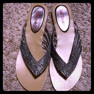 Sparkly, jeweled sandals